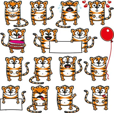 Smiley tigers Stock Illustration
