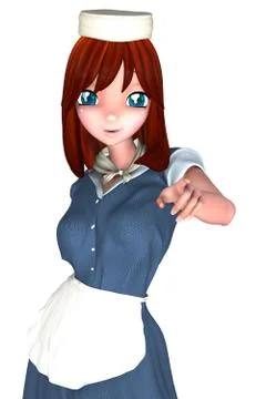 Smiley waitress Stock Illustration