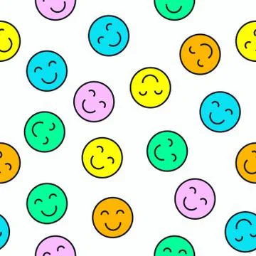 Smileys on white background Stock Illustration