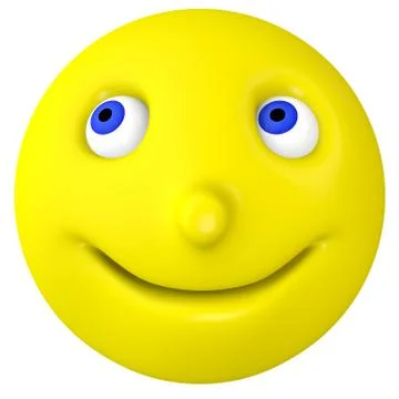The smilie smiles and looks sideways Stock Illustration