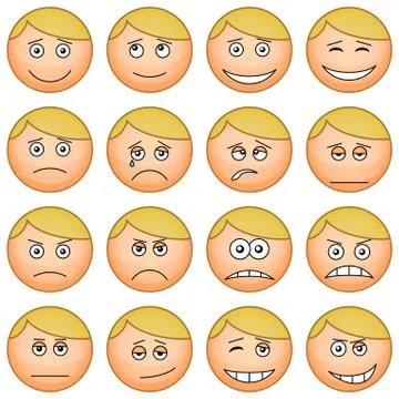 Smilies round, set Stock Illustration