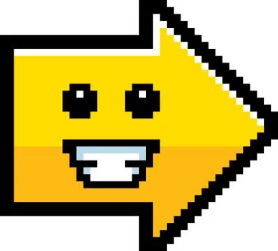 Smiling 8-Bit Cartoon Arrow Stock Illustration