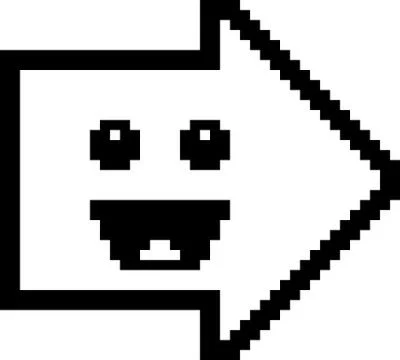 Smiling 8-Bit Cartoon Arrow Stock Illustration