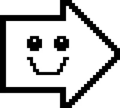 Smiling 8-Bit Cartoon Arrow Stock Illustration