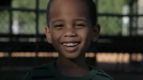 Smiling African American boy Stock Footage