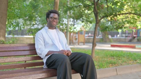 Smiling African Man Looking at Camera Outdoor Stock Footage 316805124