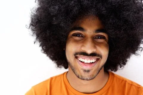 Smiling afro man with beard Stock Photos