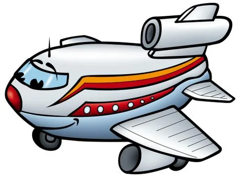 Smiling Airplane Stock Illustration