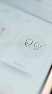 Smiling and unhappy faces inside feedback control Stock Photos