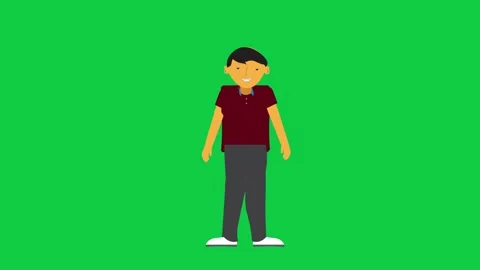 Smiling Animated Character Showing Respect Loop Stock Footage 309771887