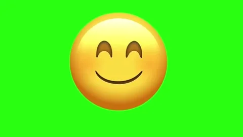 Smiling Animated Face, Green Screen Stock Footage 329406204