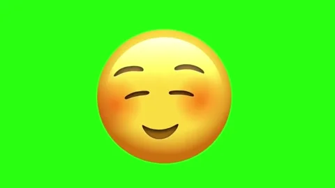 Smiling Animated Face, Green Screen Stock Footage 329406211