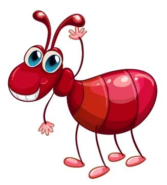 A smiling ant waving Stock Illustration