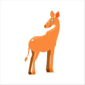 Smiling Antelope Flat Vector Illustration Stock Illustration