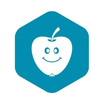 Smiling apple icon simple Stock Illustration