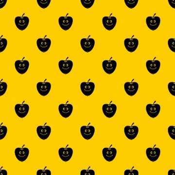 Smiling apple pattern vector Illustrazione stock