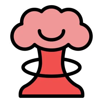 Smiling atomic bomb exploding with expanding rings, 스톡 일러스트