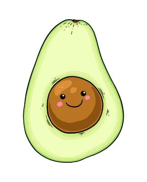 Smiling avocado face Stock Illustration