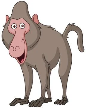 Smiling baboon Stock Illustration