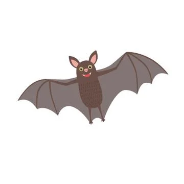 Smiling bat flying Stock Illustration
