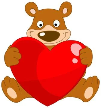 Smiling bear valentine Stock Illustration