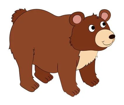 Smiling bear on white background Stock Illustration