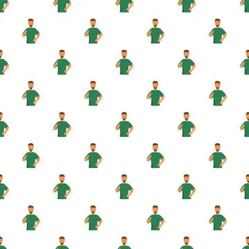 Smiling bearded man pointing up repeating pattern Stock Illustration