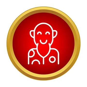 Smiling bearded old man avatar icon design Stock Illustration
