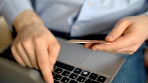 Smiling beautiful customer on technology ecommerce retail website app Online Stock Footage 265927787