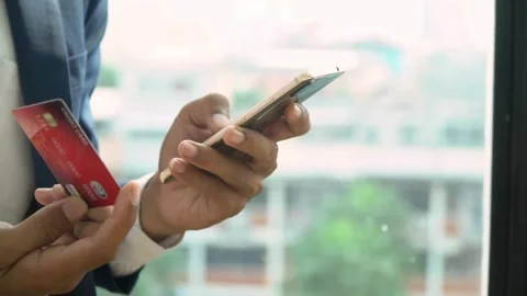 Smiling beautiful customer on technology ecommerce retail website app Online Stock-Footage 265928547