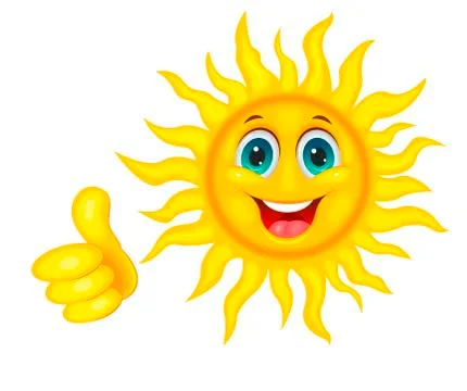 Smiling beautiful sun Stock Illustration