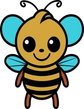 Smiling Bee Character Stock Illustration