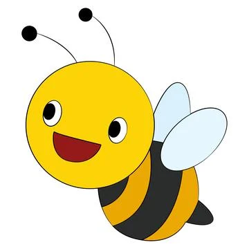 Smiling bee on white background Stock Illustration