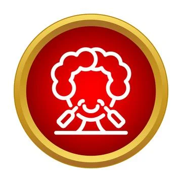 Smiling bomb exploding creating mushroom cloud icon Illustrazione stock