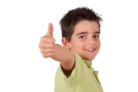 Smiling boy with the approval Foto stock