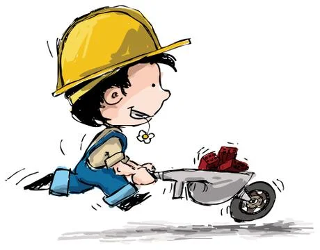 Smiling Boy Constructor Stock Illustration