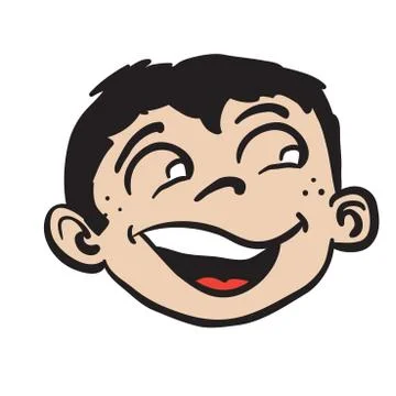 Smiling boy head Stock Illustration