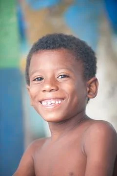 Smiling boy looking at camera capurgana colombia Stock Photos