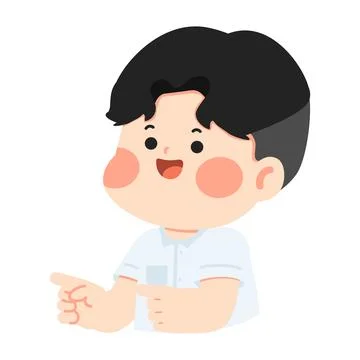 Smiling Boy Pointing With Finger Stock Illustration
