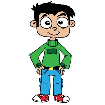 Smiling boy standing Stock Illustration