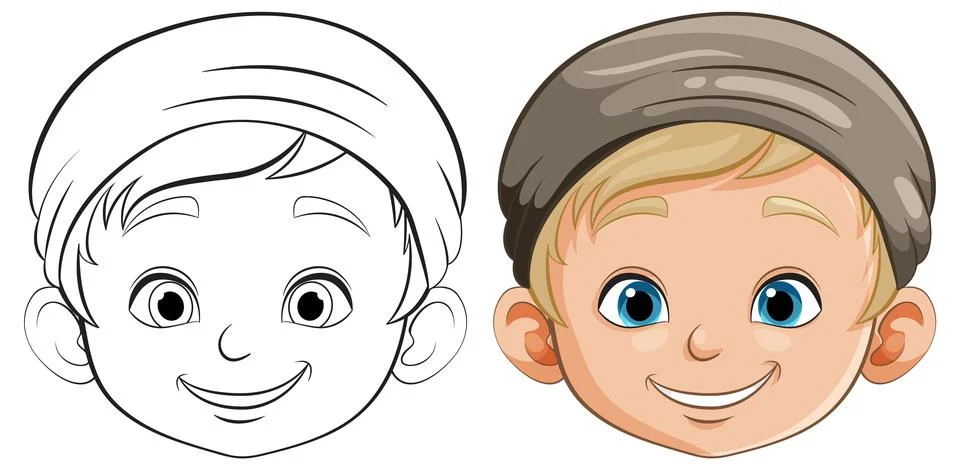 Smiling Boy Vector Illustration Progress Ilustración de archivo
