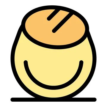 Smiling bread loaf sitting happily on a surface Stock Illustration