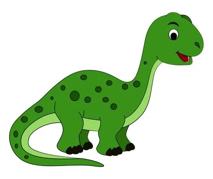 Smiling brontosaurus on white background Stock Illustration