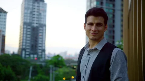 Smiling business executive looking at camera Stock Footage 75450680
