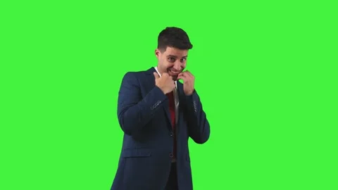 Smiling Businessman Expressing Affection with Hands on Face Green Screen Ch.. Stock Footage 272834327