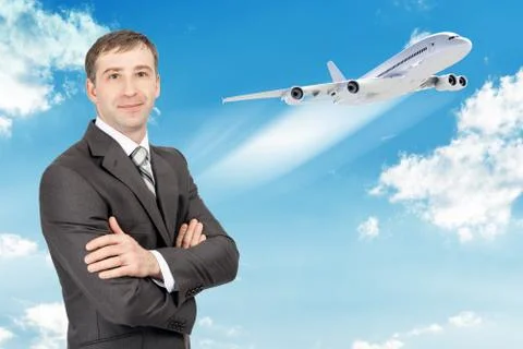 Smiling businessman looking at camera Stock Photos