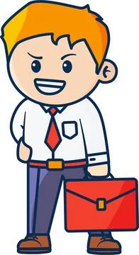 Smiling Businessman Ready for Work Holding Briefcase Stock Illustration