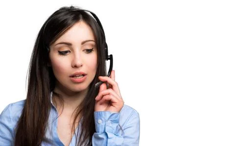 Smiling call center operator Stock Photos