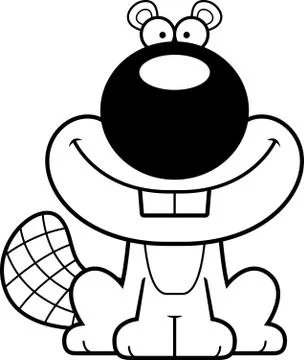 Smiling Cartoon Beaver Stock Illustration