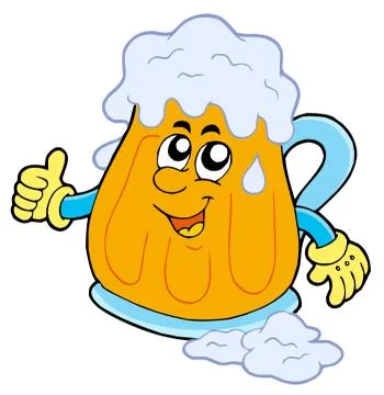 Smiling cartoon beer Stock Illustration